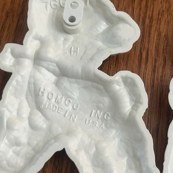 Vintage 2pc Set Homco Baby Lambs Pink & Blue Bows Nursery Wall Decor 4" - Picture 5 of 7